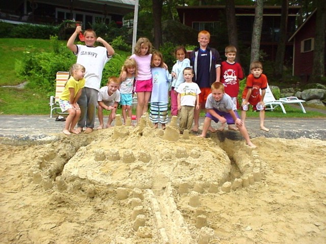 Kids playing in the sand